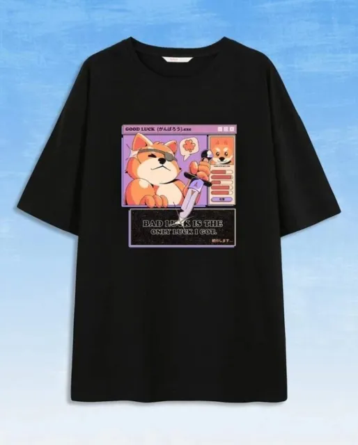 99p Start! Womens Size 12-14-16 Manga Anime Cartoon Gamer Dog T-Shirt Top Alt XL