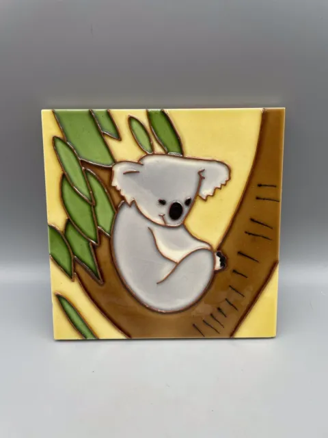 Hand Painted Koala Bear Ceramic Tile Plaque Shirley Australia