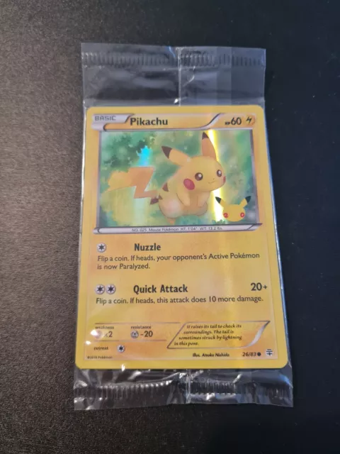 Pokemon Card - Pikachu 26/83 Holo Generations 20th Anniversary Sealed & New