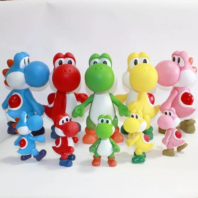 Super Mario Bros.Green Yoshi Luigi Koopa Bowser Toad PVC Action Figures Toy Doll