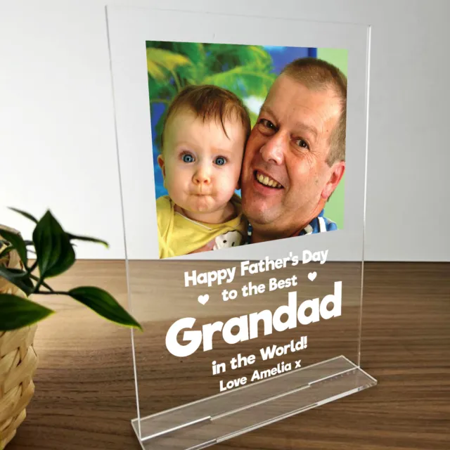 Personalised Grandad Fathers Day Photo Plaque Gift For Grandad Gift For Him