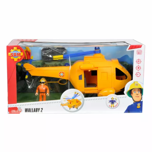 Simba Feuerwehrmann Sam Hubschrauber Wallaby II mit Figur Helikopter Spielzeug