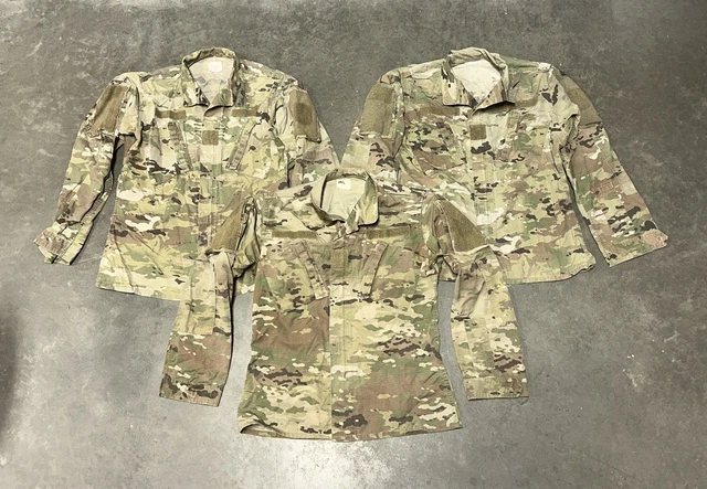 Lot of 3 US Military Issue Army OCP Camo Unisex Jackets Coats Size Medium Long