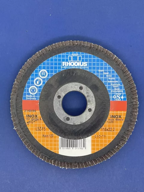 Rhodius Flap Disc 115mm x 22.23 #120G LSZ FS