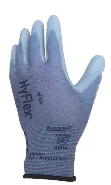 12 Paar Ansell HyFlex 48-102 Gr.10 Arbeits Montage Werkstatt-handschuhe Polyuret