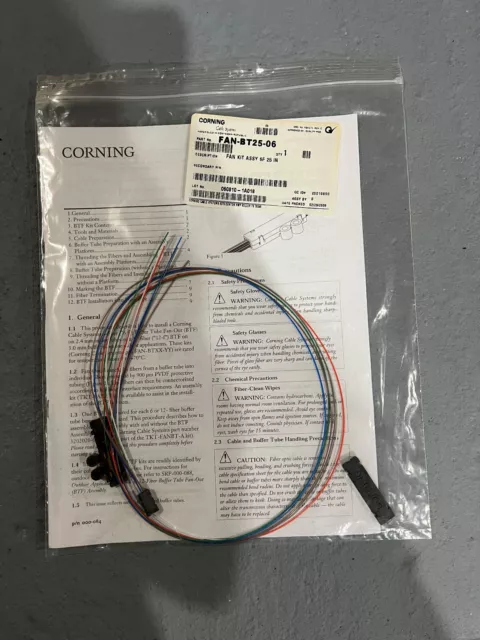 Corning FAN-BT25-06 Buffer Tube Fan-Out Kit - 6 Fibers, 25" Tubing