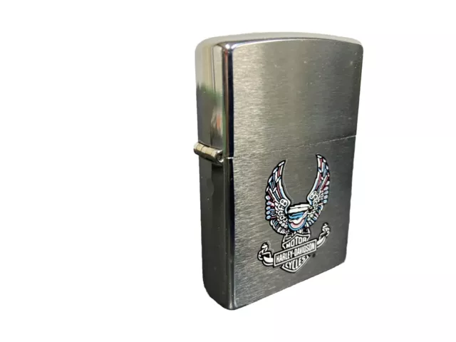 Zippo Collectible Harley-Davidson Multicolor Eagle Wings Chrome Lighter 2004