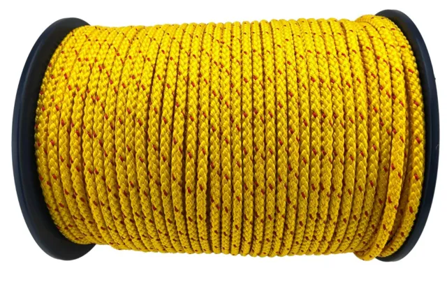 Corde en polypropylène tressé jaune/rouge 10 mm x 150 m poly ligne voile navigation de plaisance 3