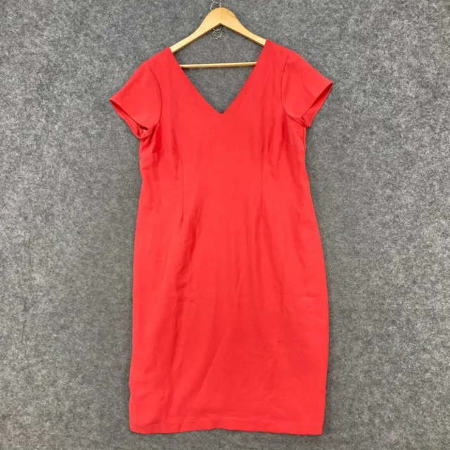 NEW Seraphine Maternity Dress Womens Size 12 Coral Red Shift V-Neck 12534