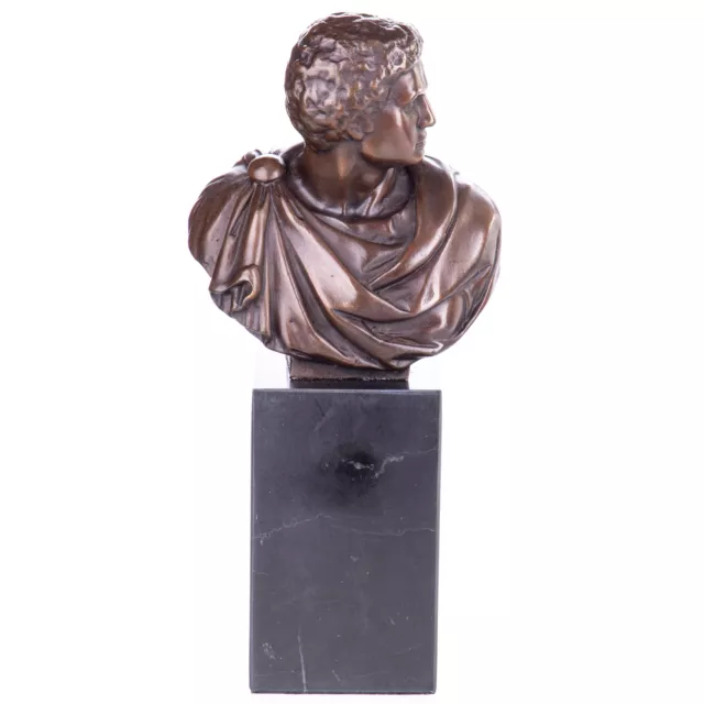 Eine Bronze Büste Von Titus Vespasianus Auf Marmor Sockel Bj145