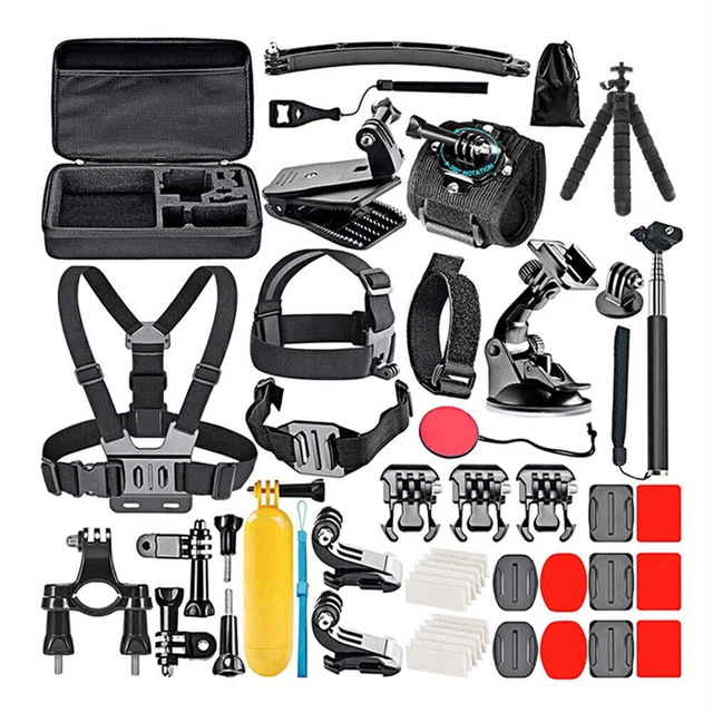 50 Pcs Sports Camera Accessories Bundle Kit For GoPro Hero All series Mount Sets