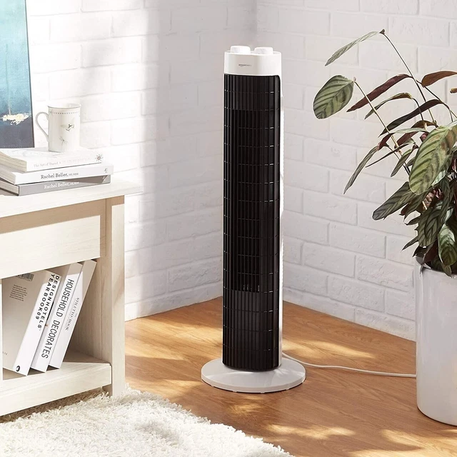 Amazon Basics Oscillating Tower Fan 3 Speed Free Standing With Timer Cooling UK