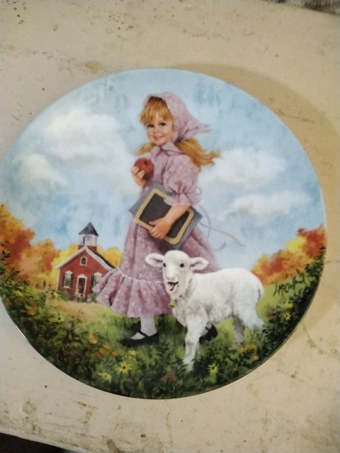 1985 Mary Had a Little Lamb Mother Goose collector plate by John McClelland