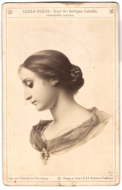 Fotografie F. Brockmann, München, Gemälde Kopf der heiligen Caecilie, Foto nach