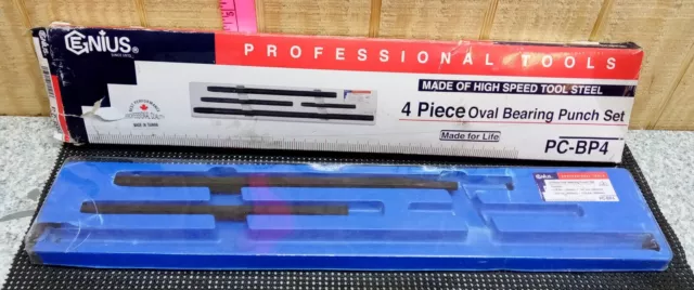 Genius Tools 4 Piece Oval Bearing Punch Set ~ PC-BP4 ~ Missing 2 pieces
