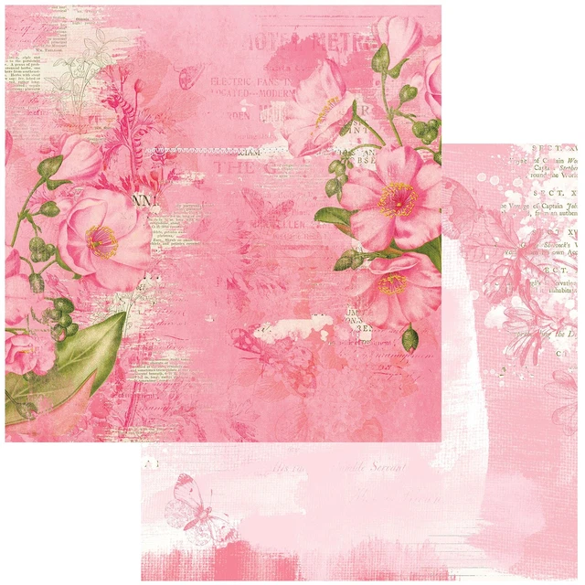 Paquete de 20 tarjetas vintage rubor artístico doble cara 12""x12"" irradia -49VAB12-3