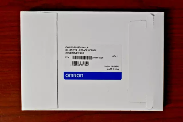 Omron CXONE-AL03D-V4-UP CX-One V4 License 3-User DVD V4.50 (New/Sealed)