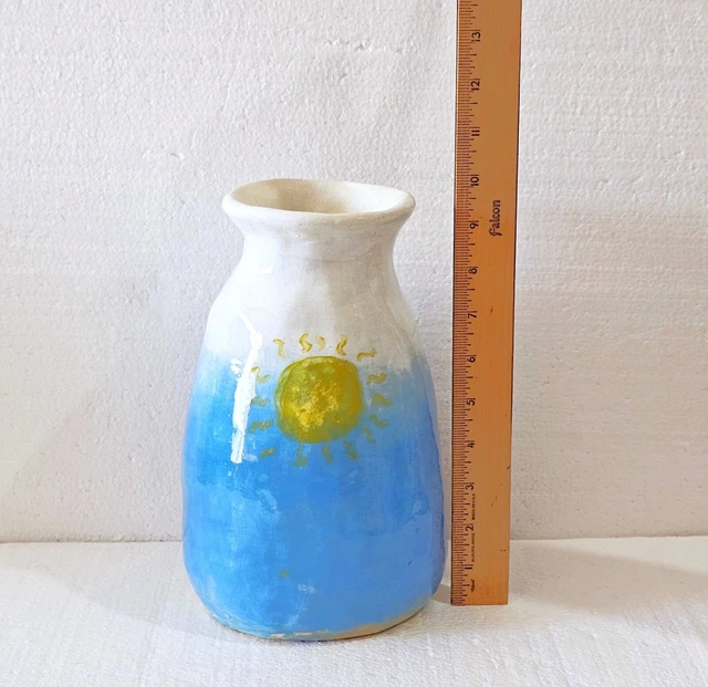 VINTAGE STUDIO ART Pottery Vase Mid Century Modern Hand Thrown Clay ...