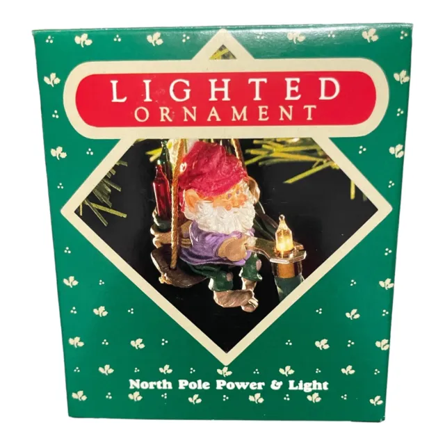 1987 Hallmark North Pole Power and Light Keepsake Magic Christmas Ornament Elf