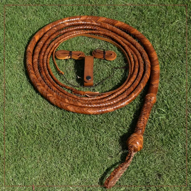 Kangaroo Hide Leather BULL WHIP 04 to 16 Feet Long 16 Plaits Indiana Jones Whip