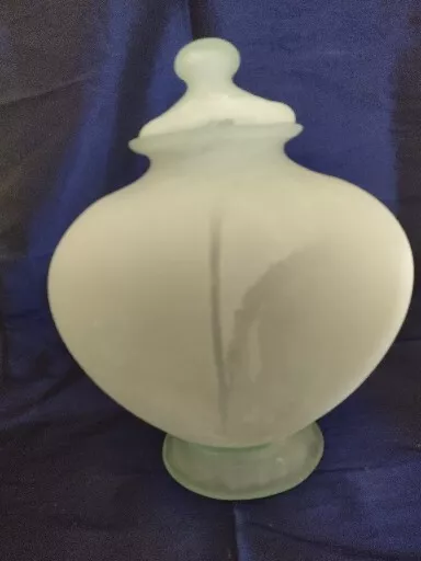 A Gorgeous Tinted Frosted Glass Jar/Vase. Decorative. Brand New. 12 X 9ins Urn