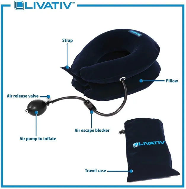 Livativ Maximum Support Travel Neck Pillow – Inflatable Travel Pillow with Hand 3