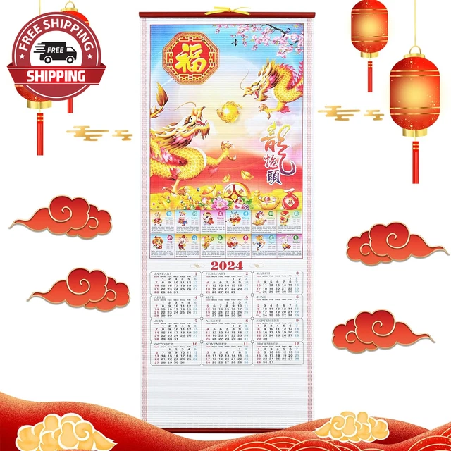 Chinese Scroll Calendar 2024 Goldi Lisbeth