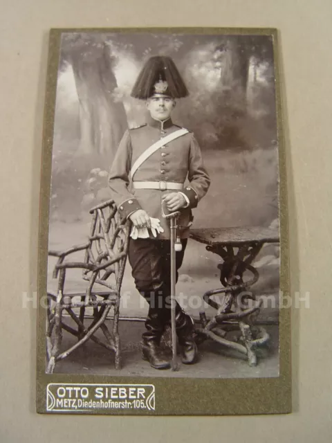 115189, Portraitfoto CDV, Soldat aus Metz, Infanterie Regiment 98 ?, Pickelhaube