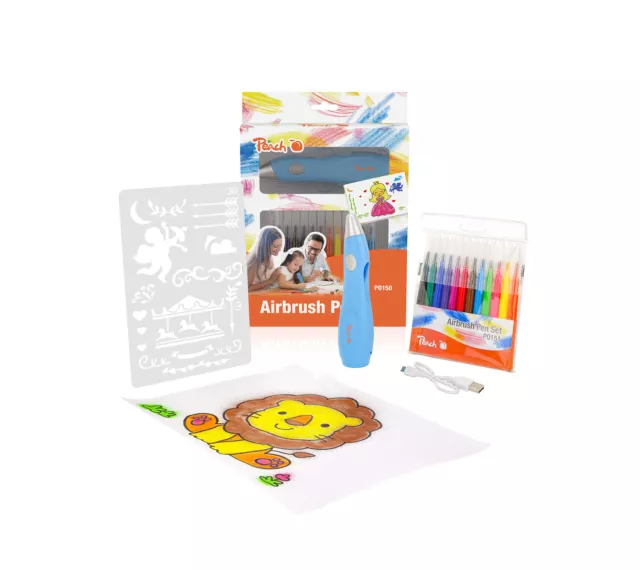 Peach Elektro Airbrush Pen Set Kids Spray Paint Zeichnen Kit mit 12 Farbe Stifte