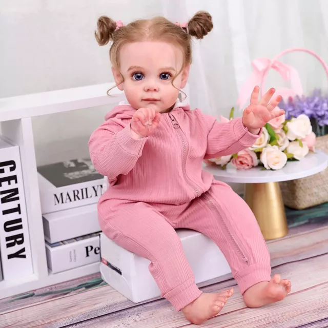 22" Realistic Reborn Baby Dolls Soft Vinyl Silicone Handmade Boy Girl Gifts UK