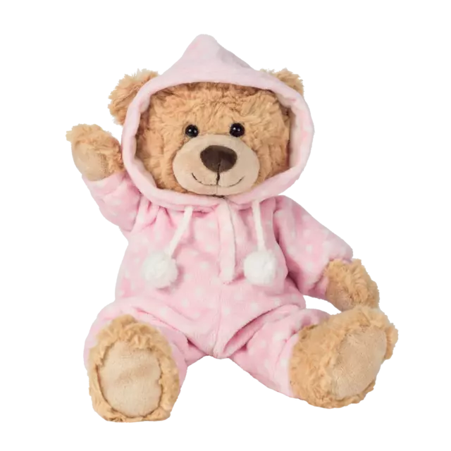 Teddy Hermann 91386 Schlafanzugbär rosa 30 cm Stoff/Plüsch/Kuscheltier Bär