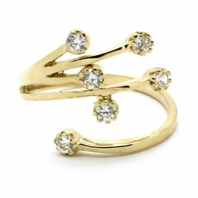 1.00 Ct Round Cut Simulated Diamond Adjustable Toe Ring 14k Yellow Gold Plated