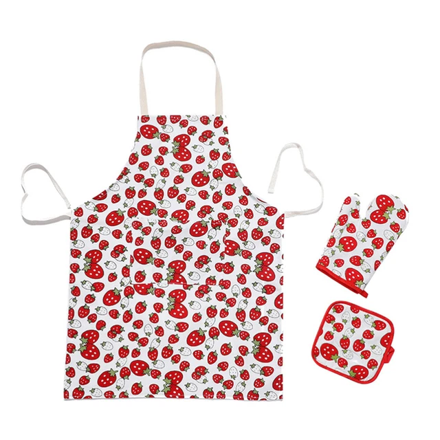 Juego de 3 piezas delantales de cocina portapolvos guantes trabajo aldult