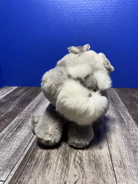 Aurora Plush Dog Wobbly Bobblees Grey SCHNAUZER Puppy Stuffed Big Head Toy 6"