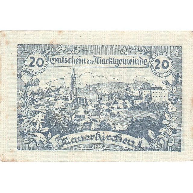 [#287957] Austria, Mauerkirchen, 20 Heller, paysage, 1920-06-04, AU, Mehl:FS 598