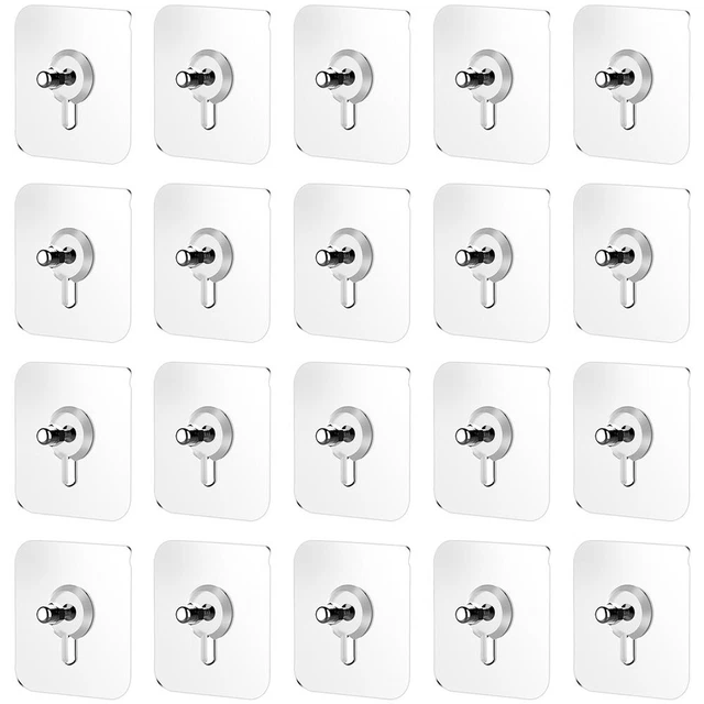 20pcs Seamless Hooks Home Wall Hooks Kitchen Wall Hanger Sticky Screw Hooks