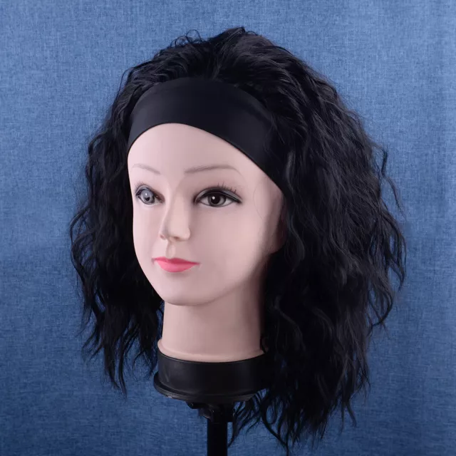 1pcs Headband Wig Afro Kinky Curly Black Hair Wigs Hairpiece Turban Wig Women