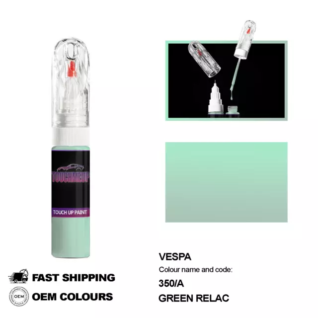 Pour Les Modèles Vespa Green Relax 350A Touch Up Peinture Stylo Scratch...