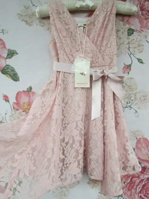 BNWT Pink Lace LOUISA Flower Girl Party Occasion Dress 3-4 MONSOON £48