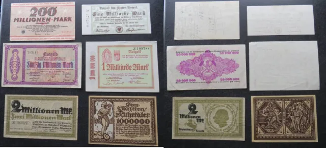 Westfalen, 5 Großnotgeldscheine 1923 z.B. Dortmund, Rauxel dazu Propagandaschein