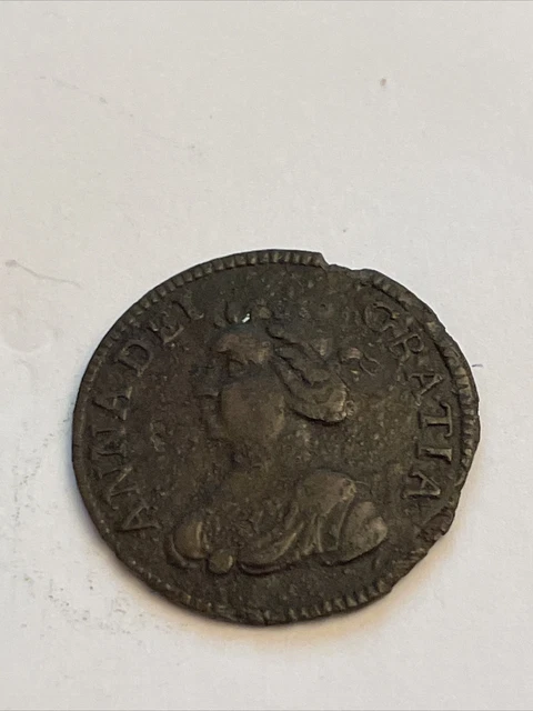 Queen Anne Brass Token 1711 Counter Guinea (6469) Queen Anne Brass Token 1711 Counter Guinea (6469)
