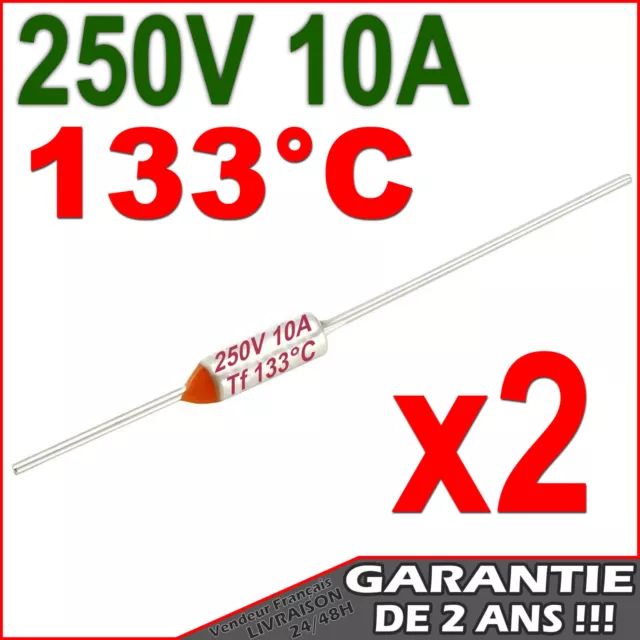 2 Fusibili Termici 133° Tf Ry 250V 10A Termofusibile Termostato Fuse [2x886]