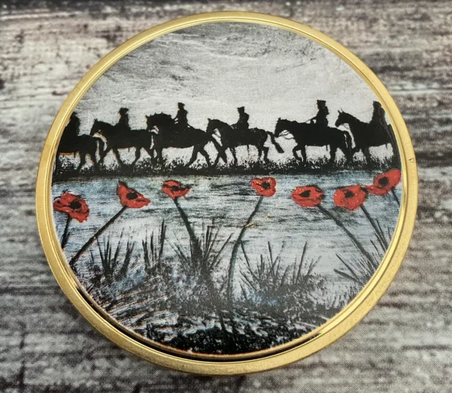 War Poppy Collection  "For Heroes and Horses" Gold Plated Coin