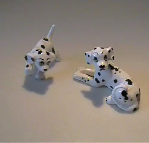 Vintage 1960'S Miniature Bone China Mother & Puppy Dalmatian - Kelvin Japan