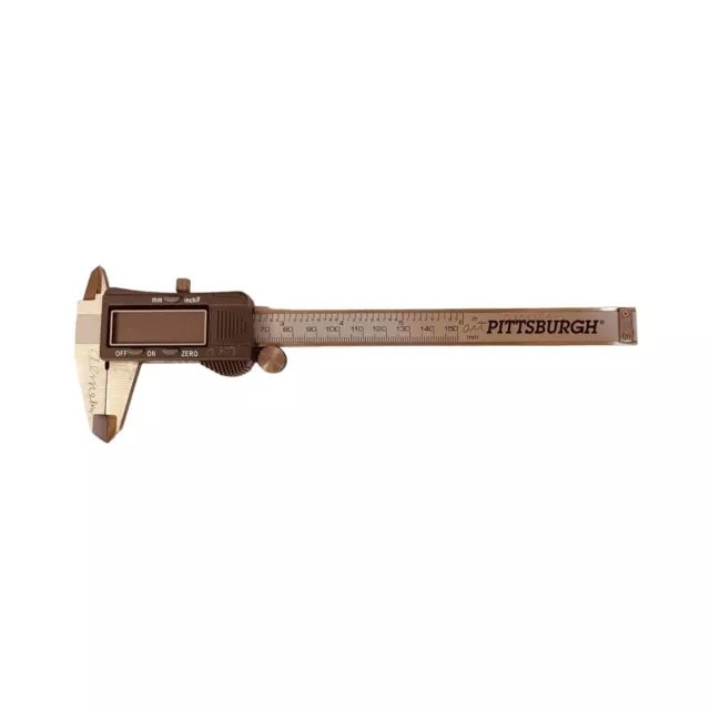 Pittsburgh Digital Caliper with Metric and SAE Fractional Readings Gray 6"
