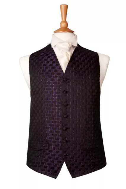 Viola Cadbury Gilet Torino Matrimonio Costume Formale Quadri (B3)
