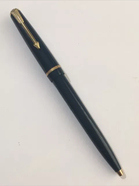 Vintage Parker Schmale Faltbar Blau Gold Verkleidung Kugelschreiber - England-Kreidefass.