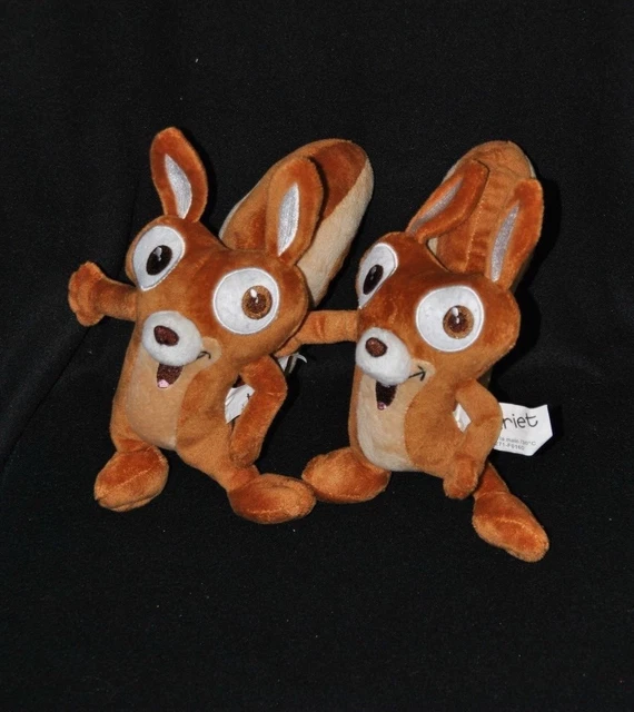 Lot 2 peluche doudou écureuil Scrippy THIRIET marron beige blanc 20 cm NEUF