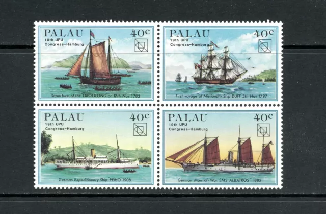 Q050   Palau  1984  Explorer ships   block   MNH