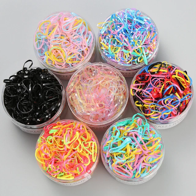 500pcs Colorful Small Elastic Hair Bands Rubber Cute Girls Kids Ponytail Holder 2